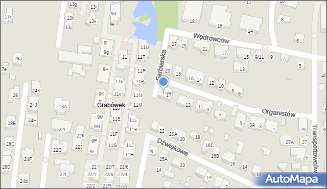 Warszawa, Organistów, 19, mapa Warszawy