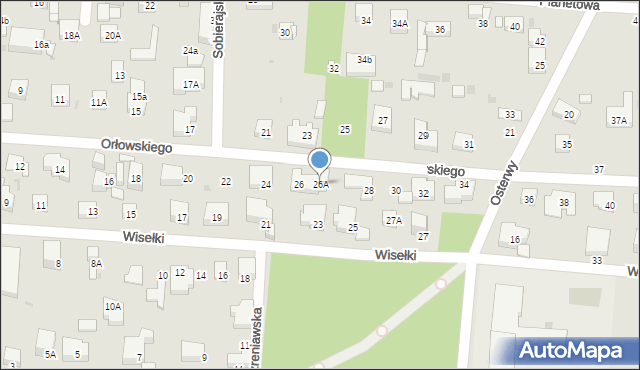 Warszawa, Orłowskiego Aleksandra, 26A, mapa Warszawy