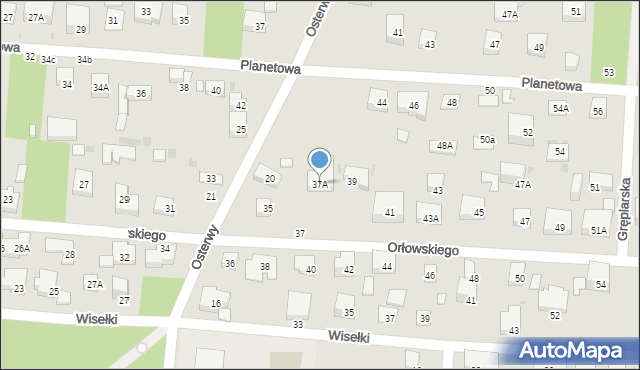 Warszawa, Orłowskiego Aleksandra, 37A, mapa Warszawy
