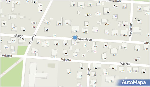 Warszawa, Orłowskiego Aleksandra, 44, mapa Warszawy