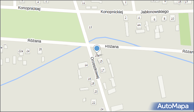 Węgrów, Orzeszkowej Elizy, 15a, mapa Węgrów