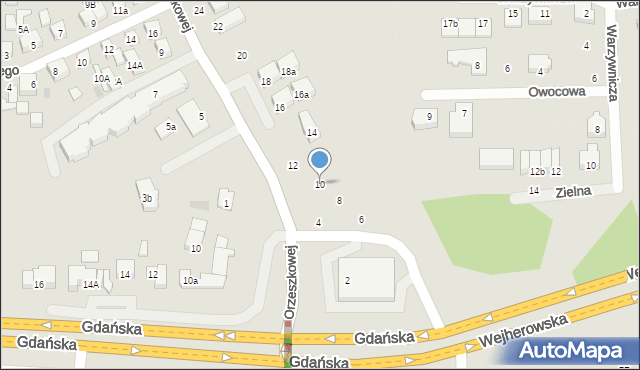 Wejherowo, Orzeszkowej Elizy, 10, mapa Wejherowo