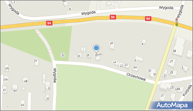 Wieliczka, Orzechowa, 22, mapa Wieliczka
