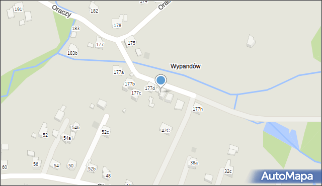 Wodzisław Śląski, Oraczy, 177e, mapa Wodzisławia Śląskiego