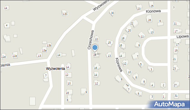 Wolbrom, Orzechowa, 18, mapa Wolbrom