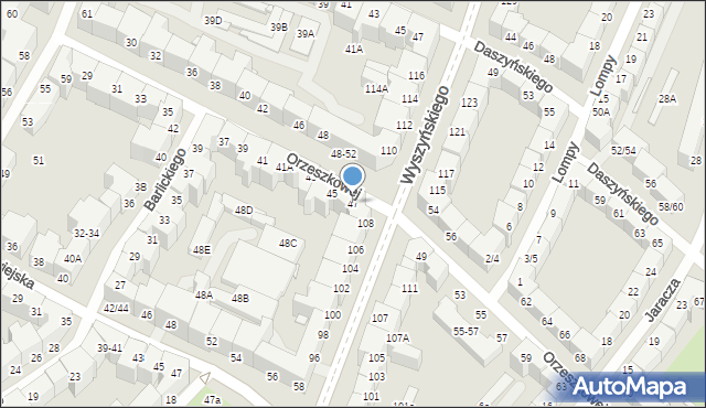 Wrocław, Orzeszkowej Elizy, 47, mapa Wrocławia