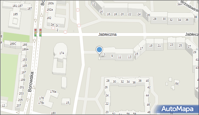 Wrocław, Orzechowa, 7-13, mapa Wrocławia