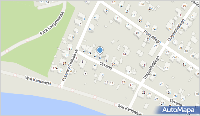 Wrocław, Orkana Władysława, 6, mapa Wrocławia