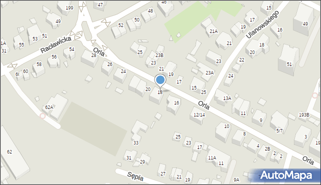Wrocław, Orla, 18, mapa Wrocławia