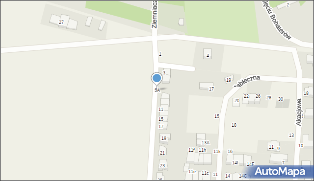 Zacharzyce, Orzechowa, 5A, mapa Zacharzyce