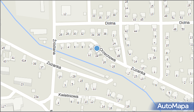 Zawiercie, Orzechowa, 14, mapa Zawiercie