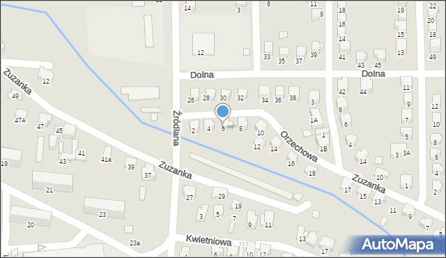 Zawiercie, Orzechowa, 6, mapa Zawiercie