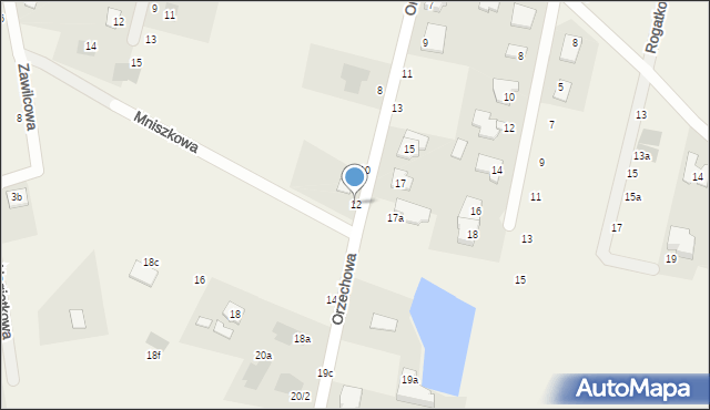 Zielonka, Orzechowa, 12, mapa Zielonka