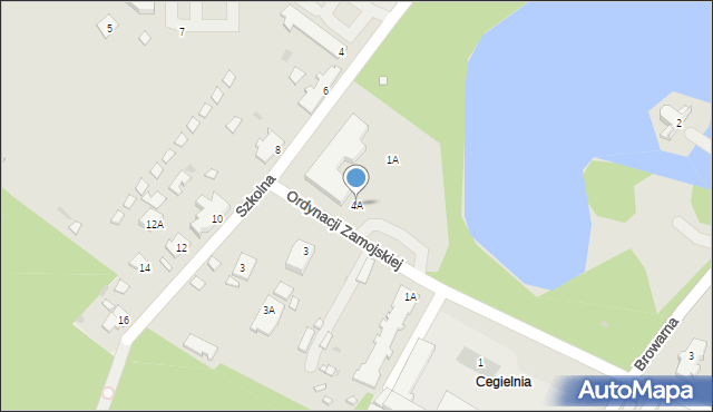 Zwierzyniec, Ordynacji Zamojskiej, 4A, mapa Zwierzyniec