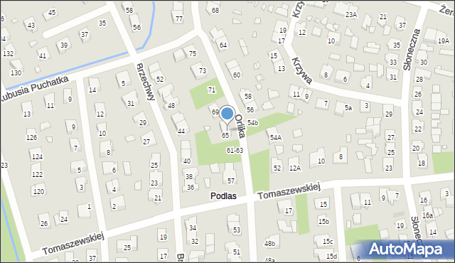 Żyrardów, Orlika Edmunda, 65/67, mapa Żyrardów