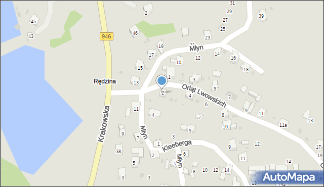 Żywiec, Orląt Lwowskich, 2, mapa Żywiec