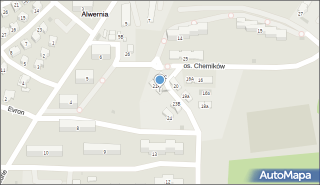 Alwernia, Osiedle Chemików, 22c, mapa Alwernia