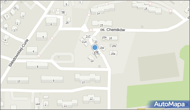 Alwernia, Osiedle Chemików, 23a, mapa Alwernia