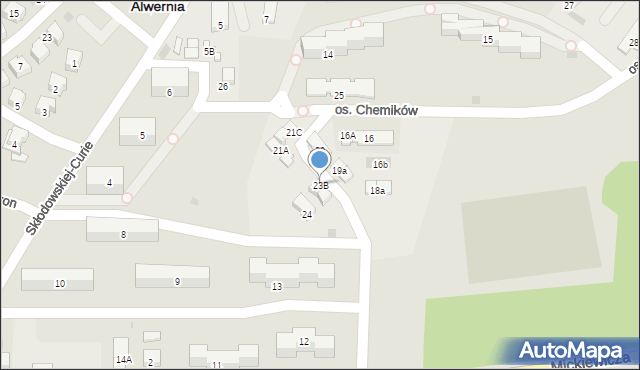 Alwernia, Osiedle Chemików, 23B, mapa Alwernia