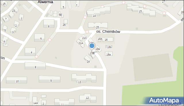 Alwernia, Osiedle Chemików, 23B, mapa Alwernia