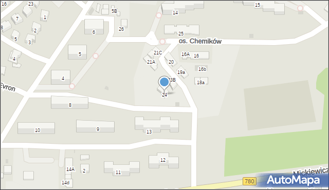 Alwernia, Osiedle Chemików, 24, mapa Alwernia