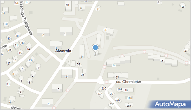 Alwernia, Osiedle Chemików, 7, mapa Alwernia