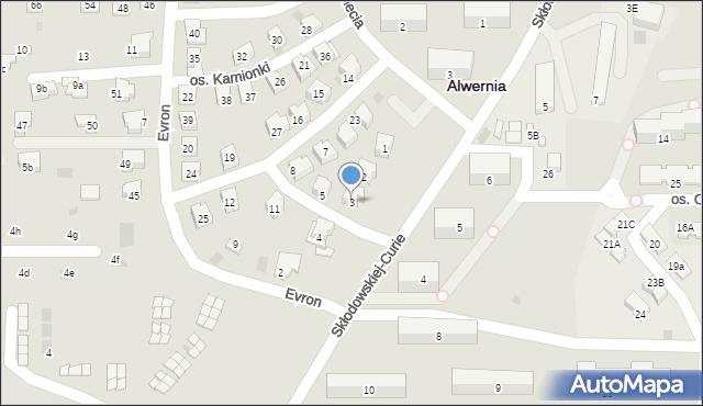 Alwernia, Osiedle Kamionki, 3, mapa Alwernia