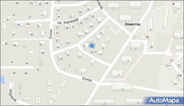 Alwernia, Osiedle Kamionki, 5, mapa Alwernia