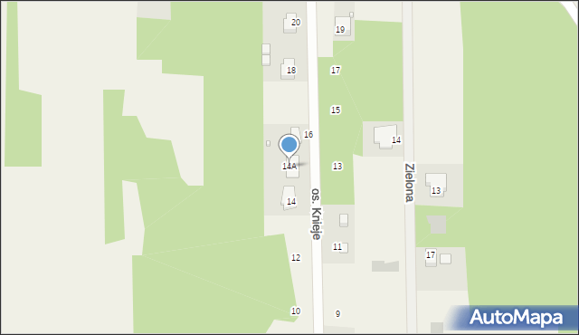 Bartków, Osiedle Knieje, 14A, mapa Bartków