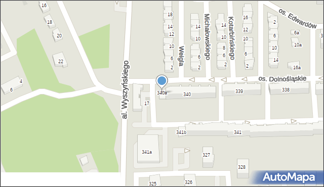 Bełchatów, Osiedle Dolnośląskie, 340a, mapa Bełchatów