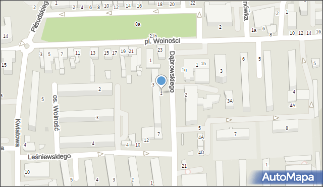 Bełchatów, Osiedle Wolność, 1, mapa Bełchatów