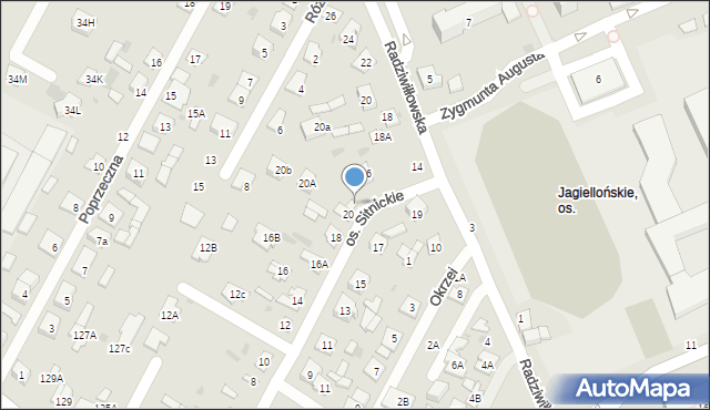 Biała Podlaska, Osiedle Sitnickie, 22, mapa Białej Podlaskiej