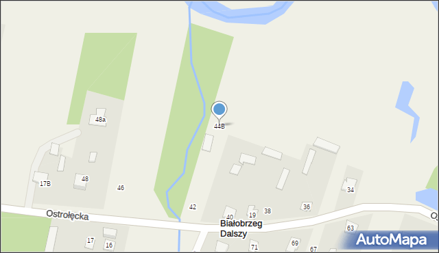 Białobrzeg Dalszy, Ostrołęcka, 44B, mapa Białobrzeg Dalszy