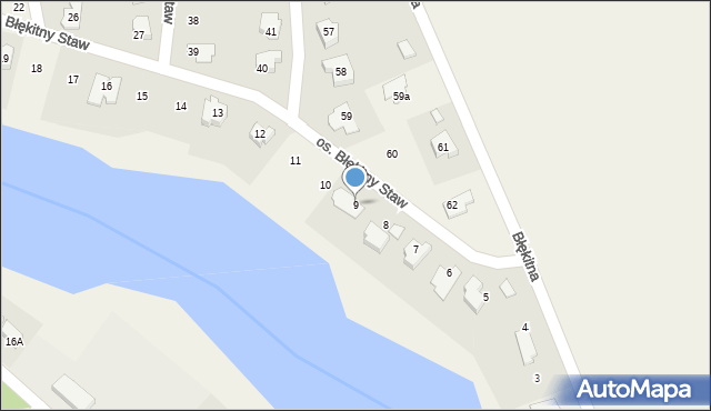 Biedrusko, Osiedle Błękitny Staw, 9, mapa Biedrusko