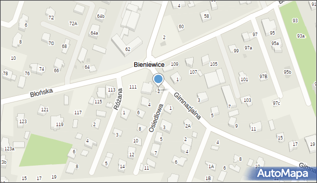 Bieniewice, Osiedlowa, 2, mapa Bieniewice