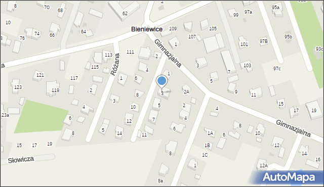 Bieniewice, Osiedlowa, 3, mapa Bieniewice