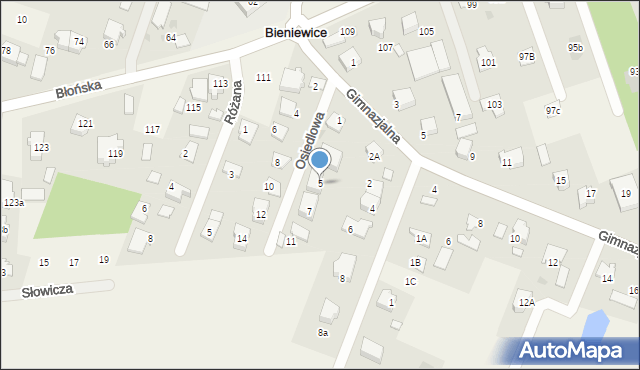 Bieniewice, Osiedlowa, 5, mapa Bieniewice