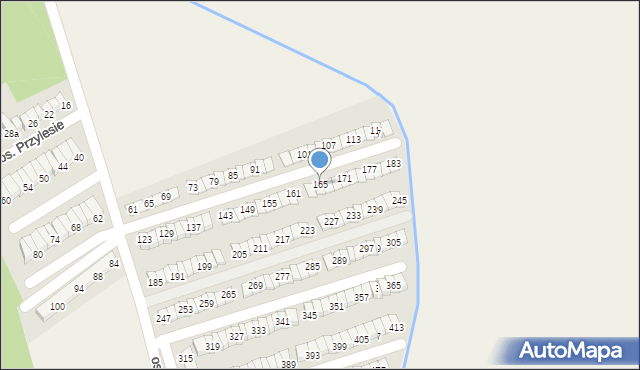 Błażejewo, Osiedle Przylesie, 165, mapa Błażejewo