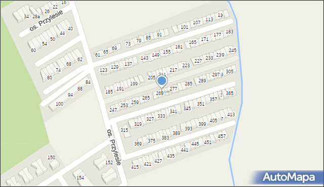 Błażejewo, Osiedle Przylesie, 271, mapa Błażejewo