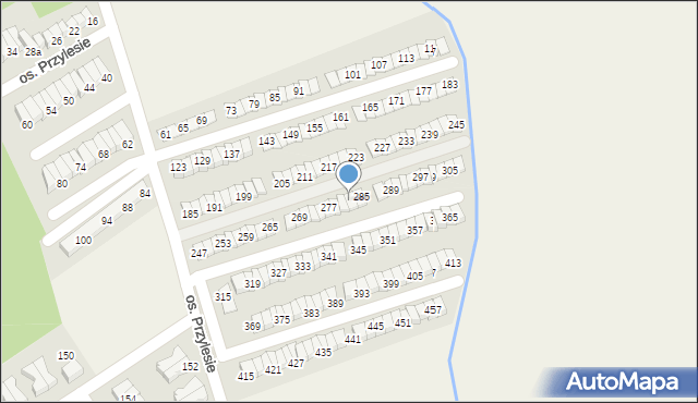 Błażejewo, Osiedle Przylesie, 283, mapa Błażejewo