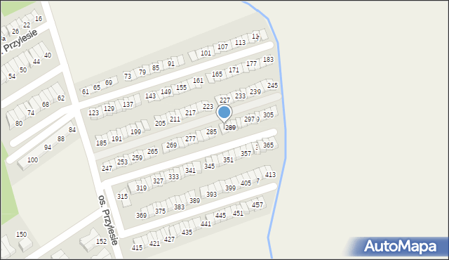 Błażejewo, Osiedle Przylesie, 287, mapa Błażejewo