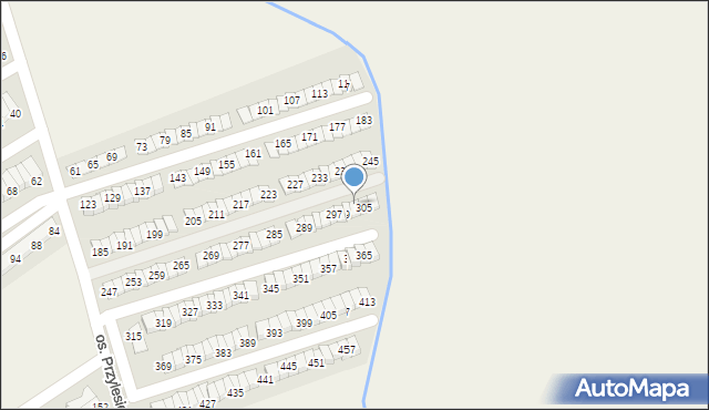 Błażejewo, Osiedle Przylesie, 303, mapa Błażejewo