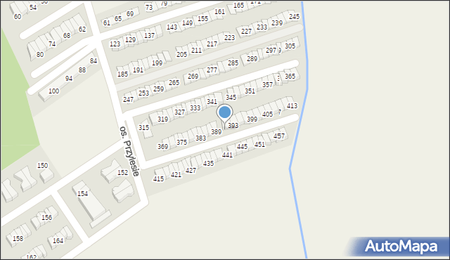 Błażejewo, Osiedle Przylesie, 391, mapa Błażejewo