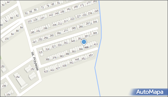 Błażejewo, Osiedle Przylesie, 403, mapa Błażejewo