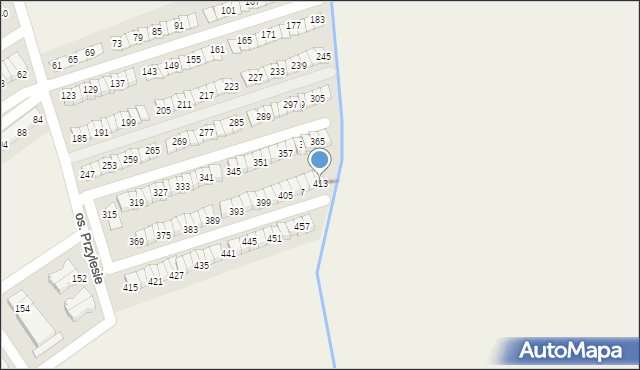 Błażejewo, Osiedle Przylesie, 413, mapa Błażejewo