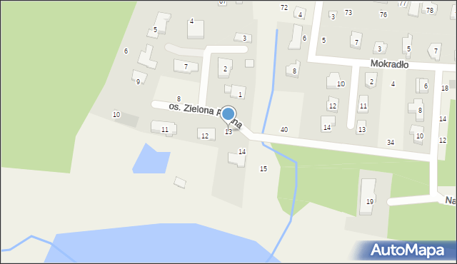 Borówiec, Osiedle Zielona Polana, 13, mapa Borówiec