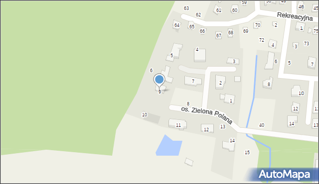 Borówiec, Osiedle Zielona Polana, 9, mapa Borówiec