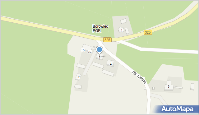 Borowiec, Osiedle Leśne, 3, mapa Borowiec