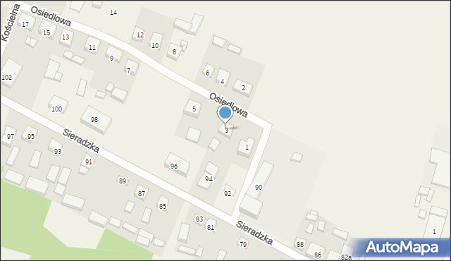 Brąszewice, Osiedlowa, 3, mapa Brąszewice