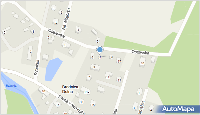 Brodnica Dolna, Ostowska, 4, mapa Brodnica Dolna